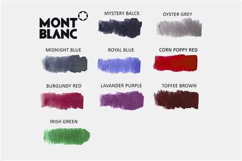 montblanc refill color chart.